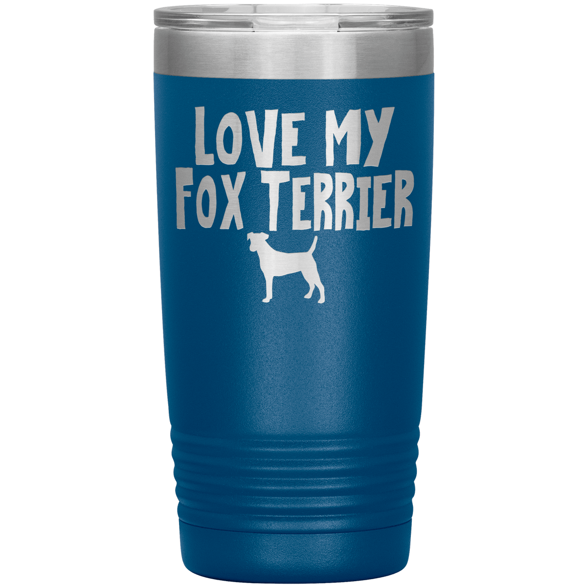 Love My Fox Terrier 20 Oz Vacuum Tumbler Tumblers Blue