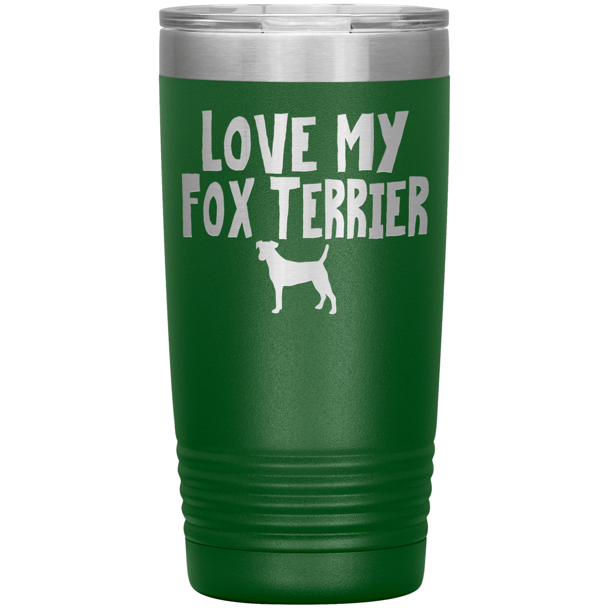 Love My Fox Terrier 20 Oz Vacuum Tumbler Tumblers Green
