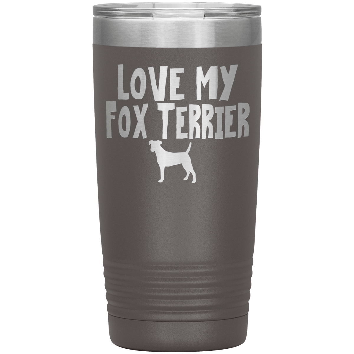 Love My Fox Terrier 20 Oz Vacuum Tumbler Tumblers Pewter