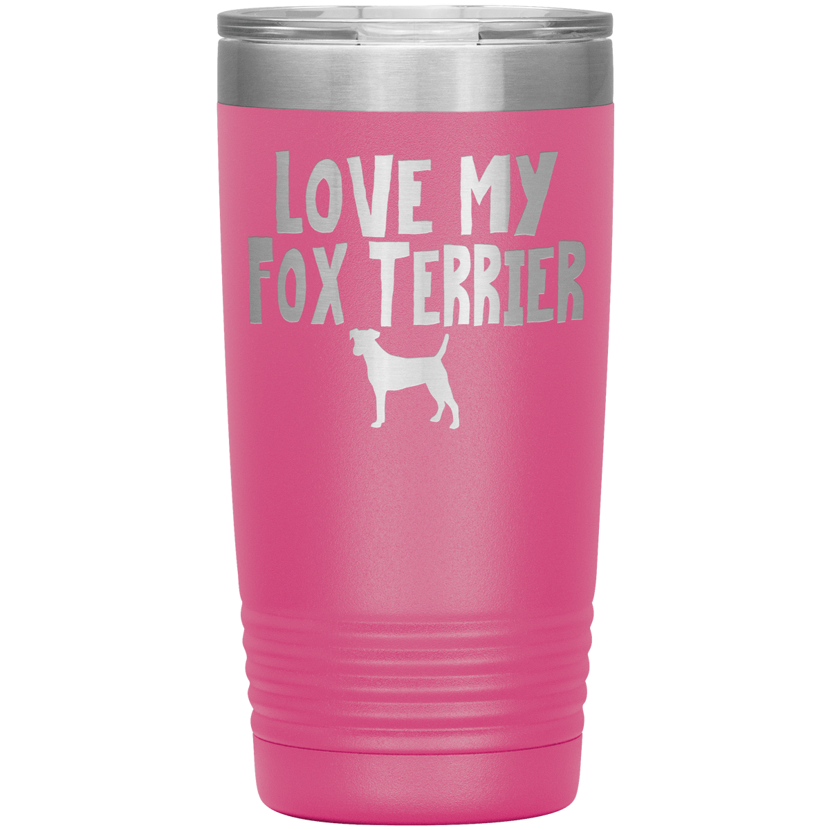 Love My Fox Terrier 20 Oz Vacuum Tumbler Tumblers Pink