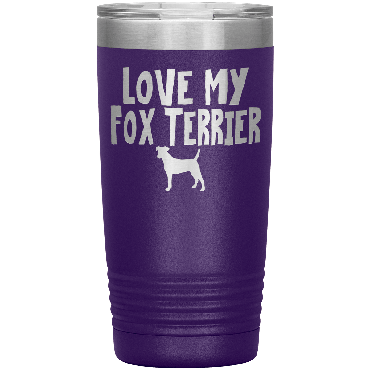 Love My Fox Terrier 20 Oz Vacuum Tumbler Tumblers Purple