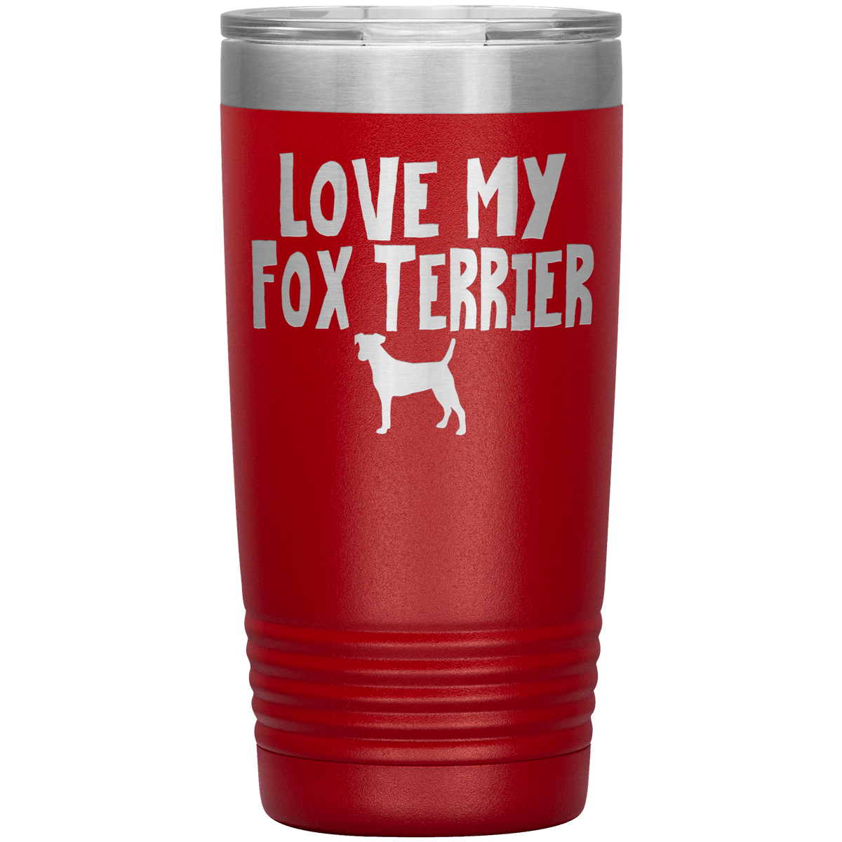 Love My Fox Terrier 20 Oz Vacuum Tumbler Tumblers Red