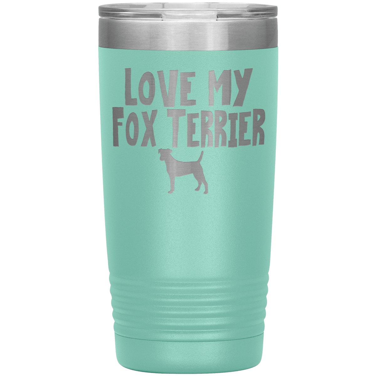 Love My Fox Terrier 20 Oz Vacuum Tumbler Tumblers Teal