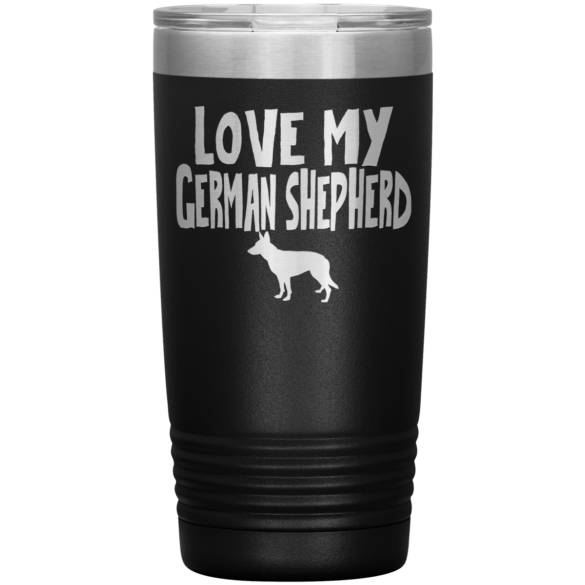 Love My German Shepherd 20 Oz Vacuum Tumbler Tumblers Black