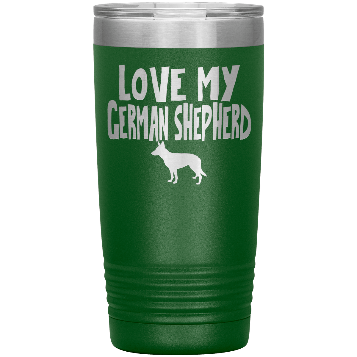 Love My German Shepherd  20 Oz Vacuum Tumbler Tumblers Green