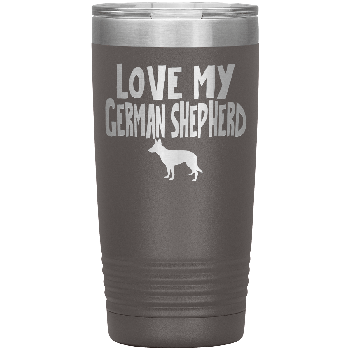 Love My German Shepherd 20 Oz Vacuum Tumbler Tumblers Pewter