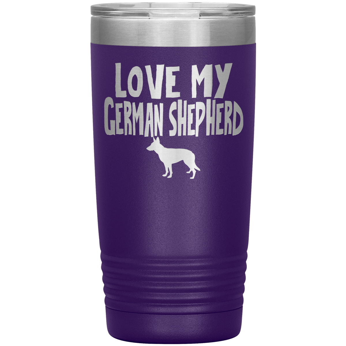Love My German Shepherd  20 Oz Vacuum Tumbler Tumblers Purple