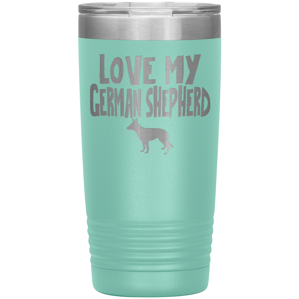 Love My German Shepherd  20 Oz Vacuum Tumbler Tumblers Teal