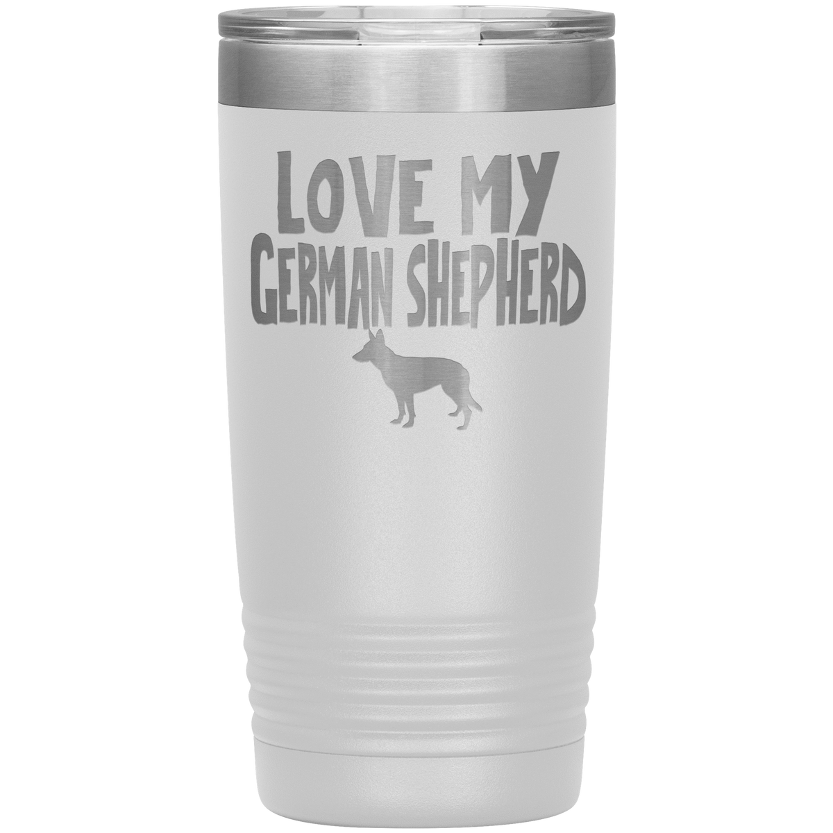 Love My German Shepherd  20 Oz Vacuum Tumbler Tumblers White