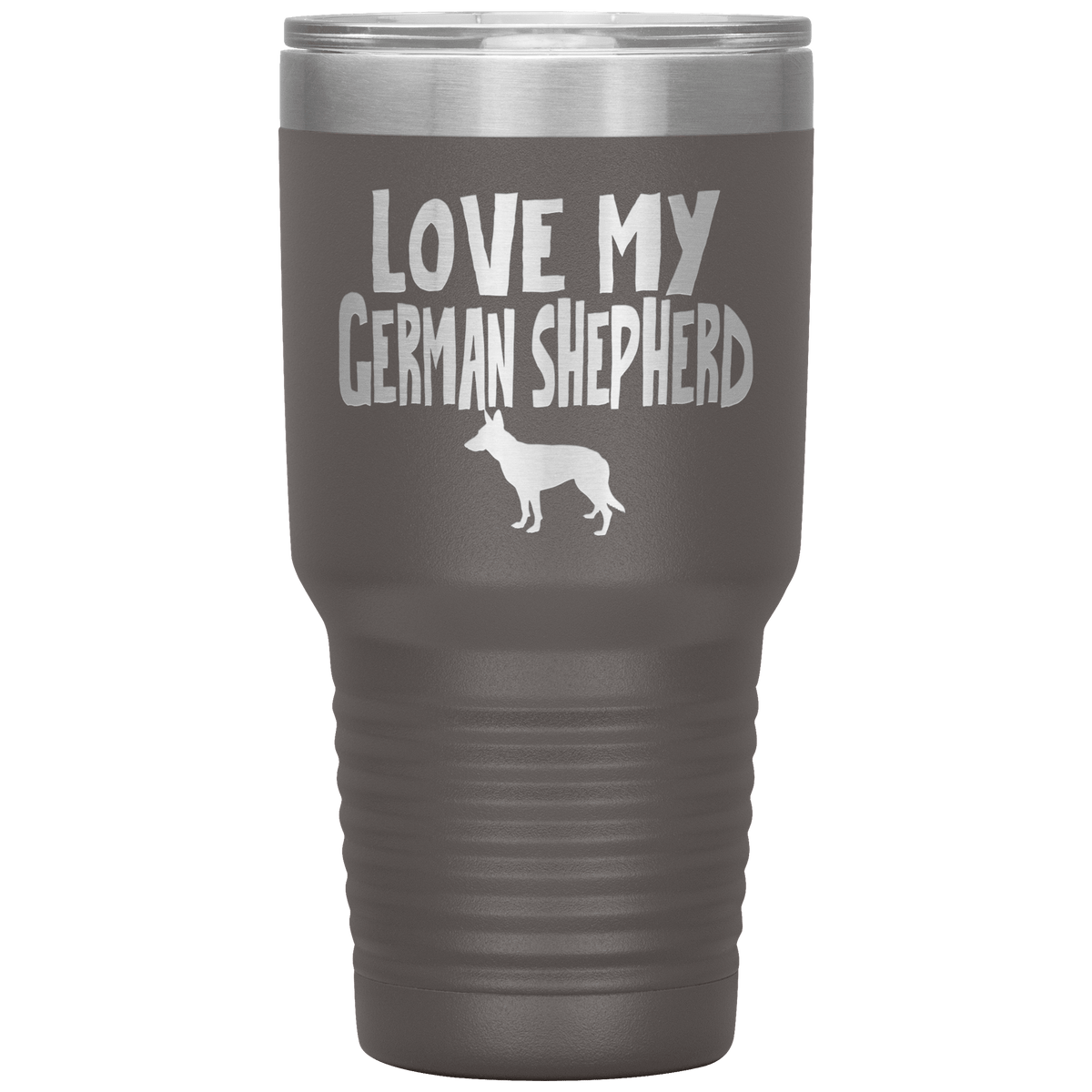 Love My German Shepherd 30 Oz Vacuum Tumbler Tumblers Pewter