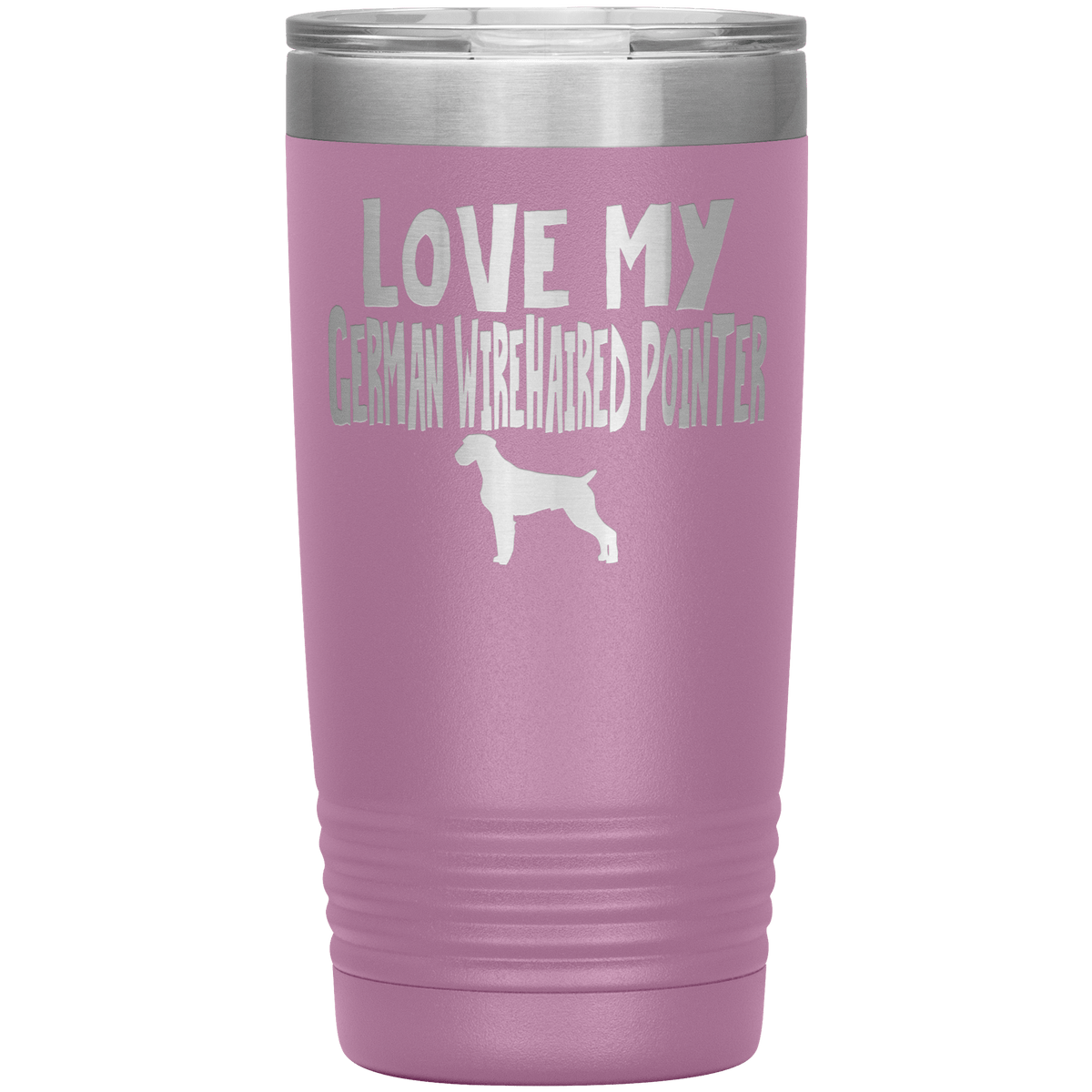 Love My German Wirehaired Pointer 20 Oz Vacuum Tumbler Tumblers Light Purple