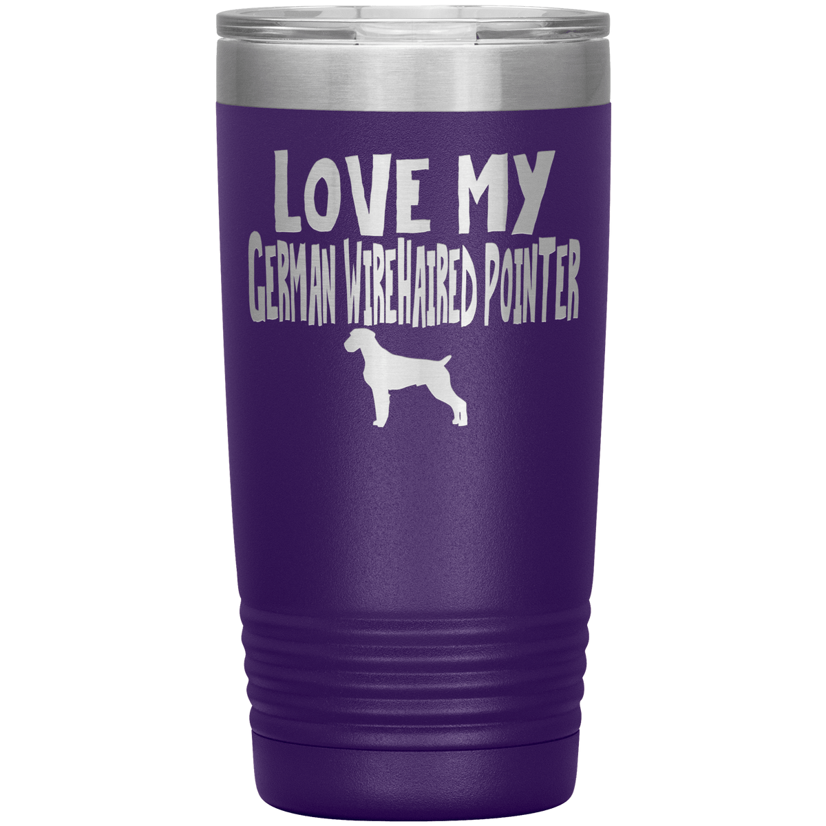 Love My German Wirehaired Pointer 20 Oz Vacuum Tumbler Tumblers Purple