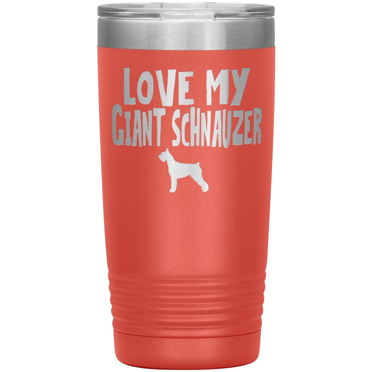 Love My Giant Schnauzer 20 Oz Vacuum Tumbler Tumblers Coral