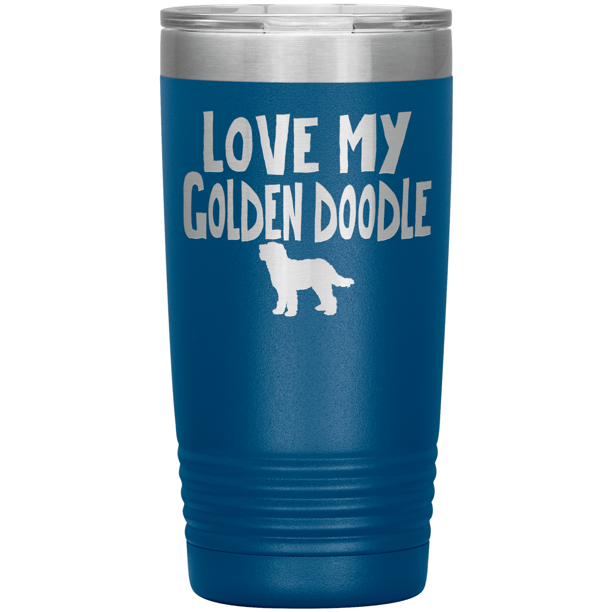 Love My Golden Doodle 20 Oz Vacuum Tumbler Tumblers Blue