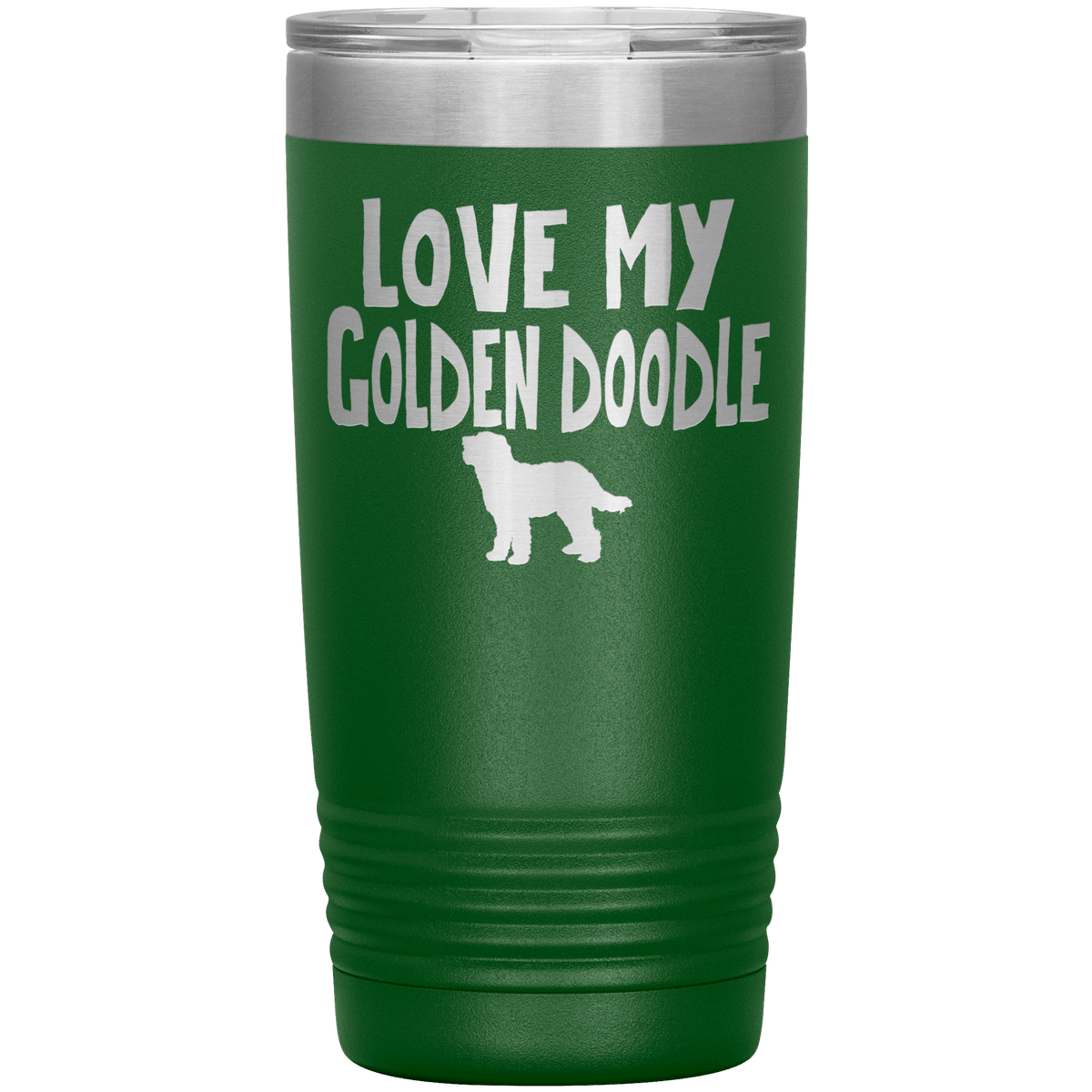 Love My Golden Doodle 20 Oz Vacuum Tumbler Tumblers Green