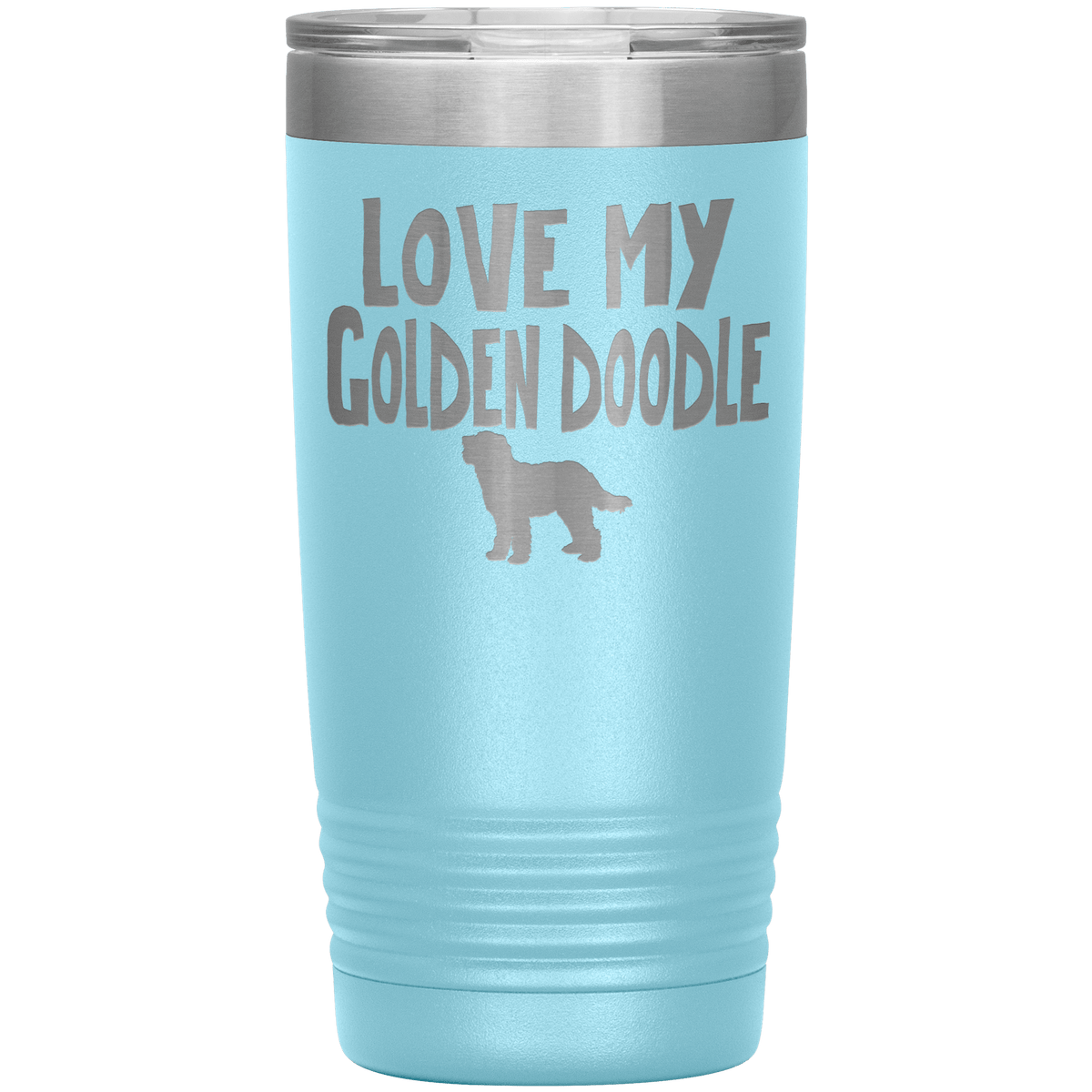 Love My Golden Doodle 20 Oz Vacuum Tumbler Tumblers Light Blue