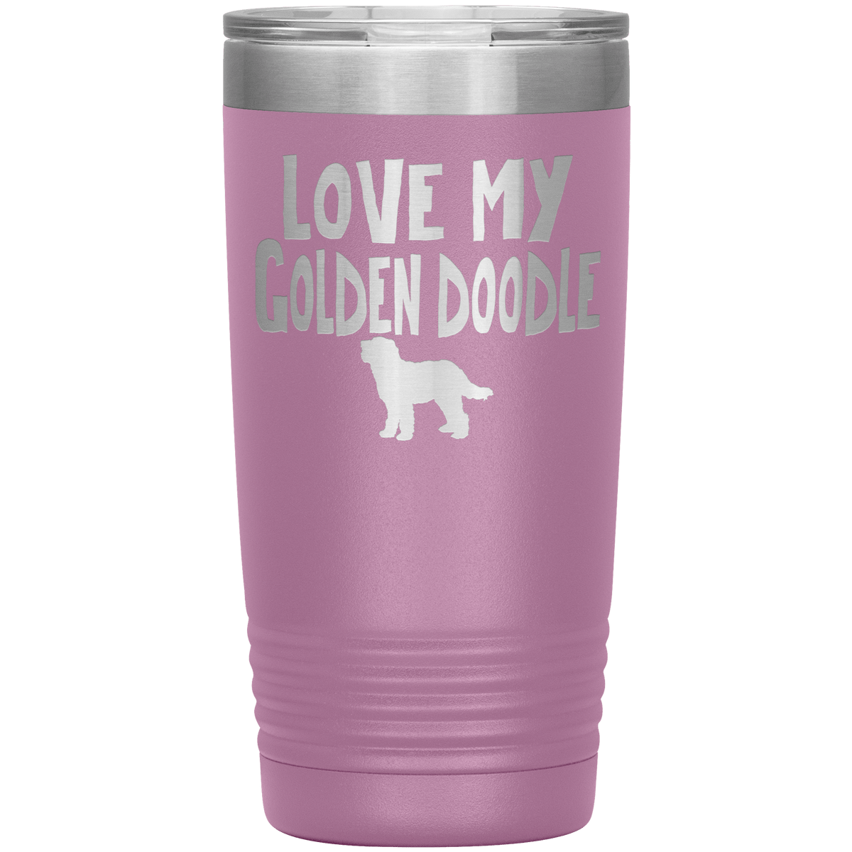 Love My Golden Doodle 20 Oz Vacuum Tumbler Tumblers Light Purple