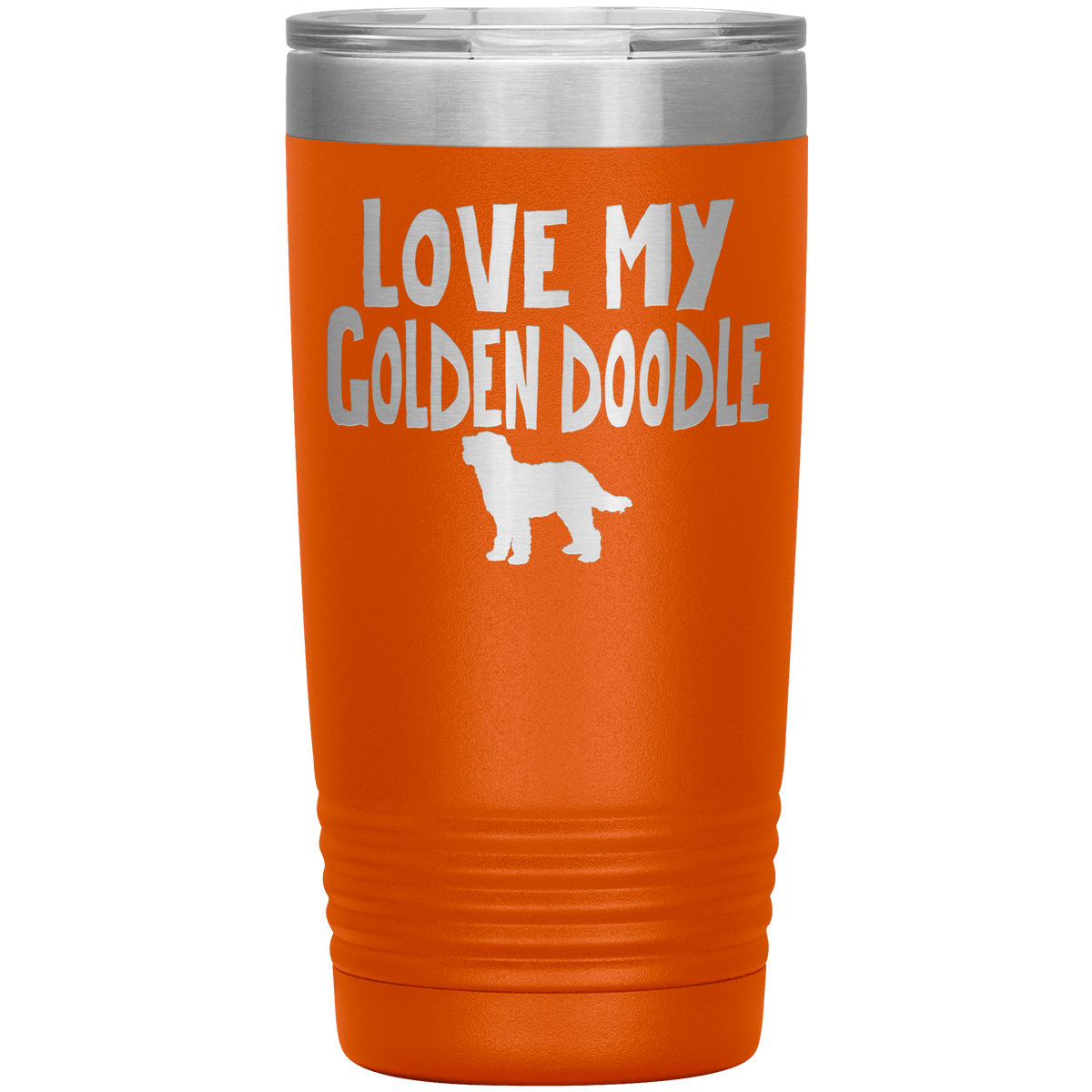 Love My Golden Doodle 20 Oz Vacuum Tumbler Tumblers Orange