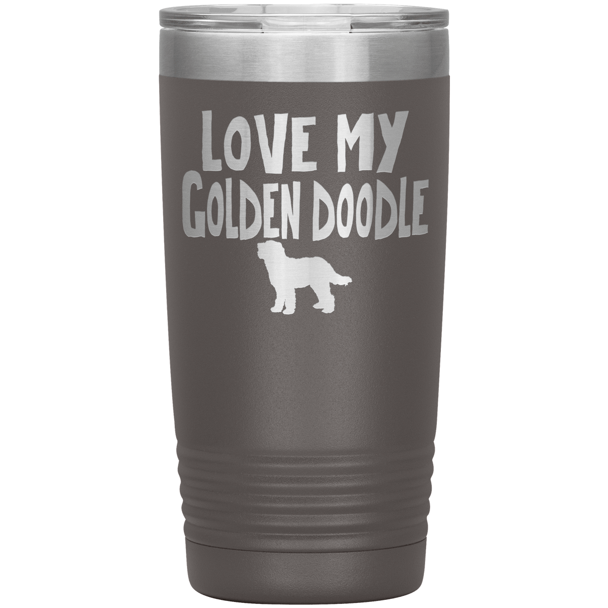 Love My Golden Doodle 20 Oz Vacuum Tumbler Tumblers Pewter