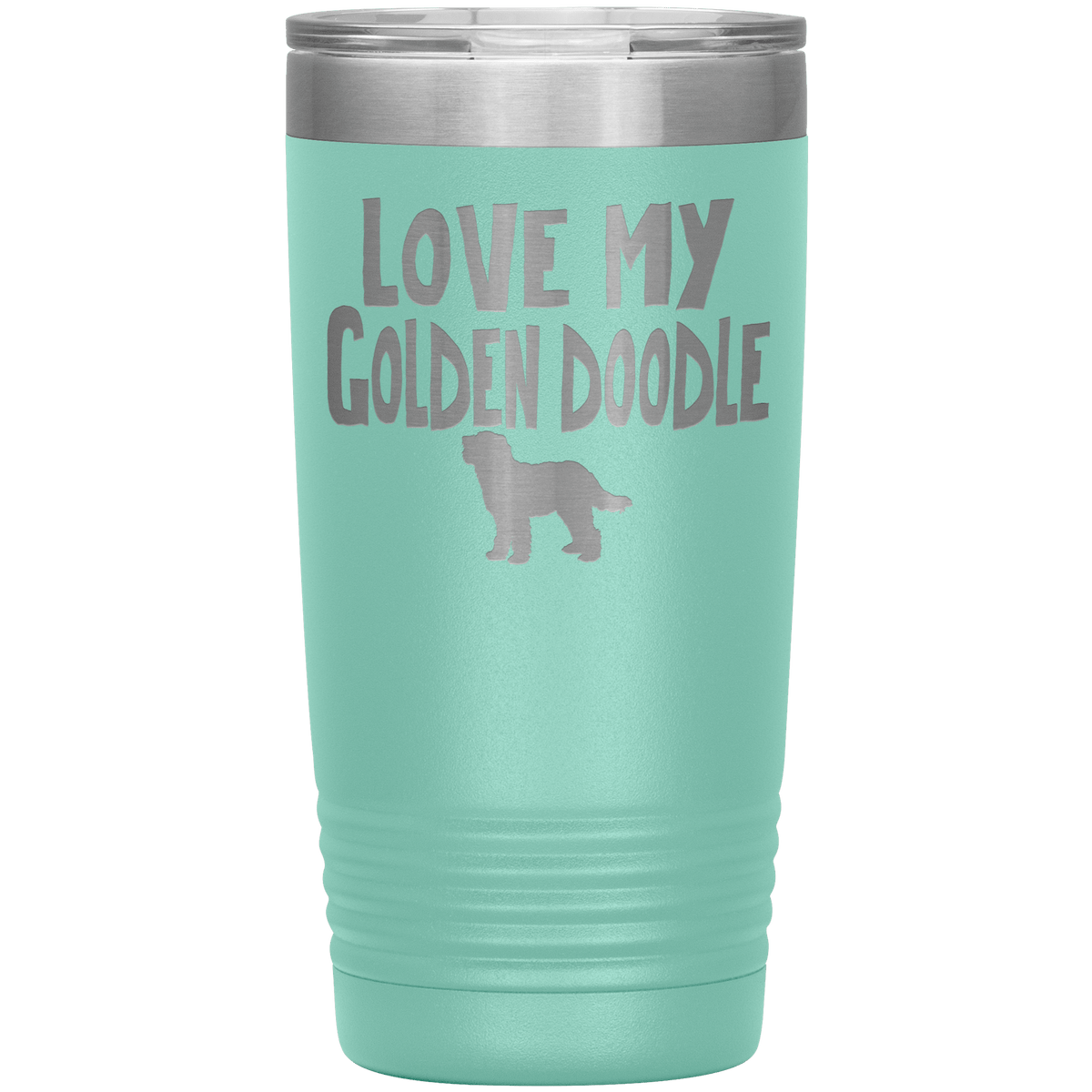 Love My Golden Doodle 20 Oz Vacuum Tumbler Tumblers Teal