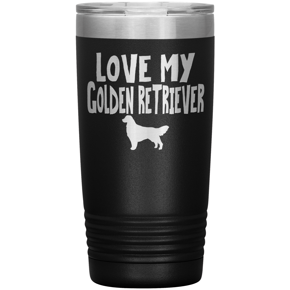 Love My Golden Retriever 20 Oz Vacuum Tumbler Tumblers Black