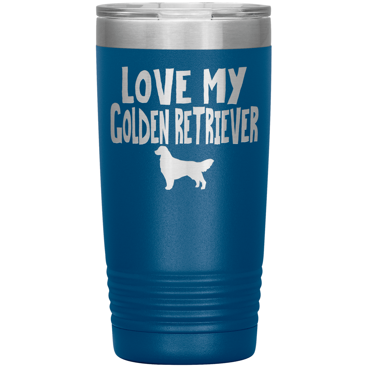 Love My Golden Retriever 20 Oz Vacuum Tumbler Tumblers Blue
