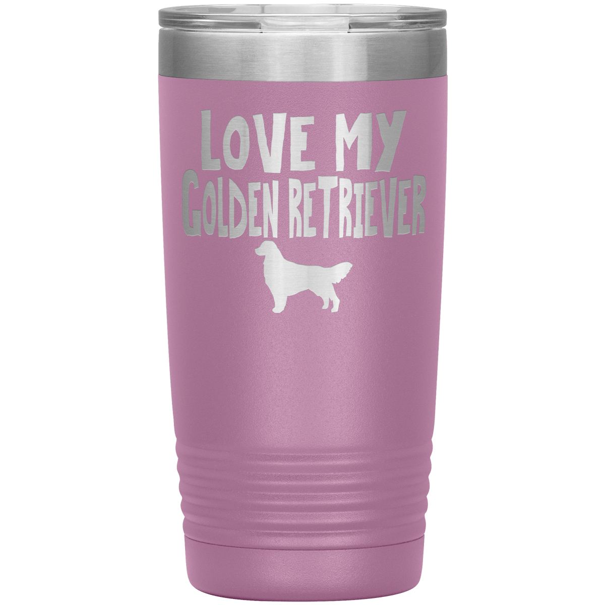Love My Golden Retriever 20 Oz Vacuum Tumbler Tumblers Light Purple