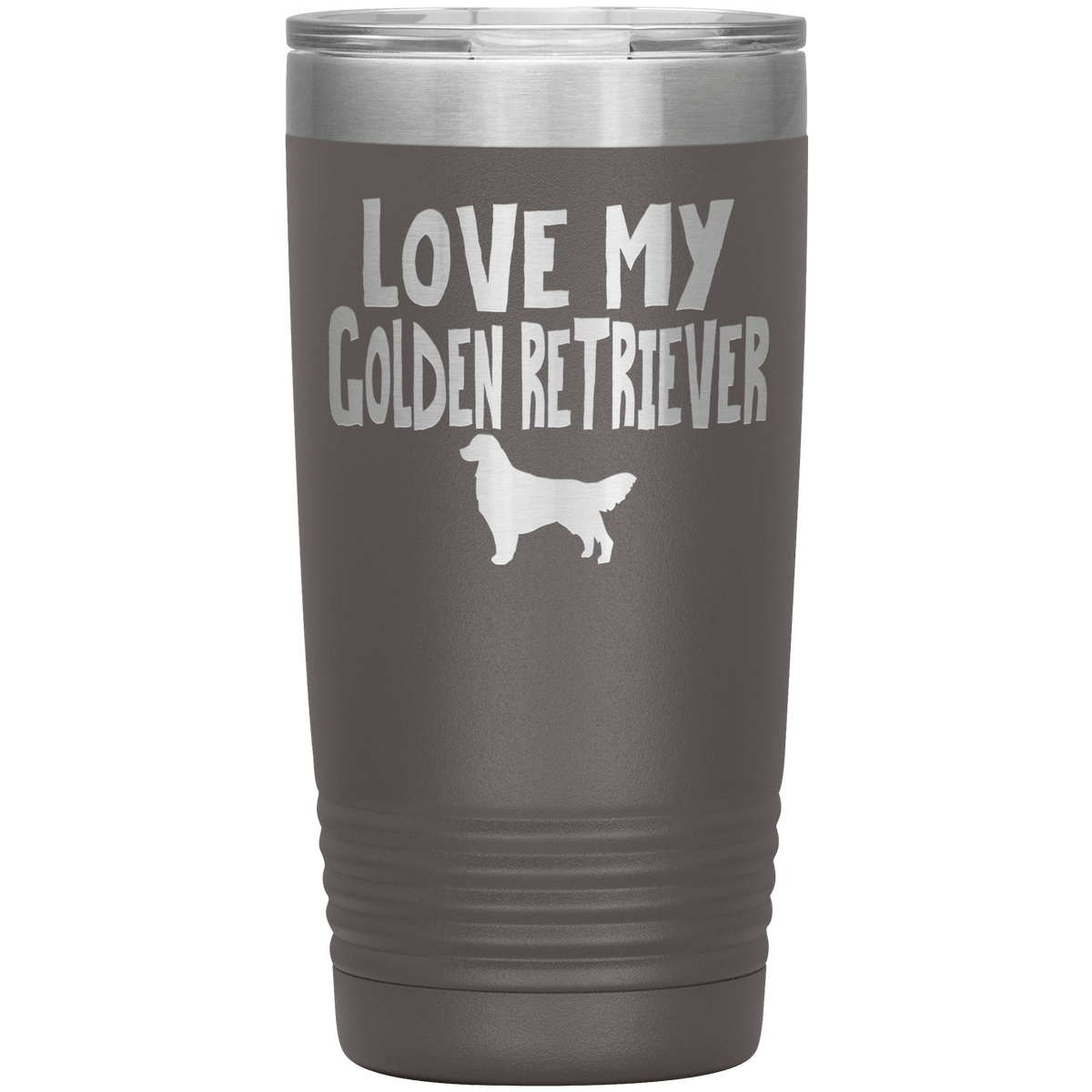 Love My Golden Retriever 20 Oz Vacuum Tumbler Tumblers Pewter