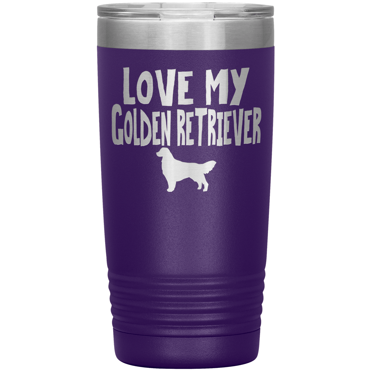 Love My Golden Retriever 20 Oz Vacuum Tumbler Tumblers Purple