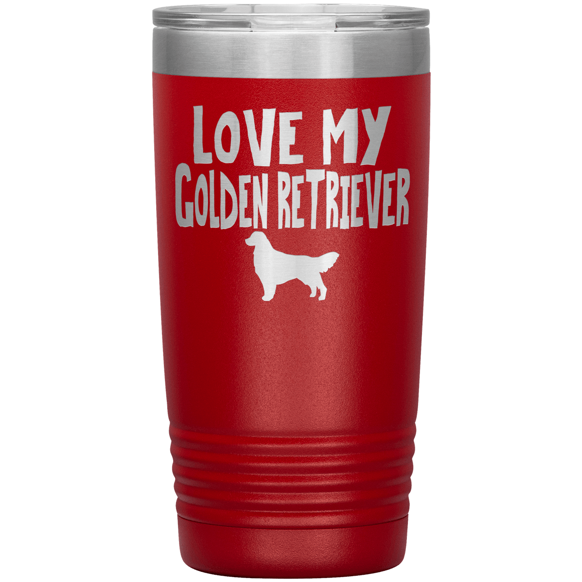 Love My Golden Retriever 20 Oz Vacuum Tumbler Tumblers Red