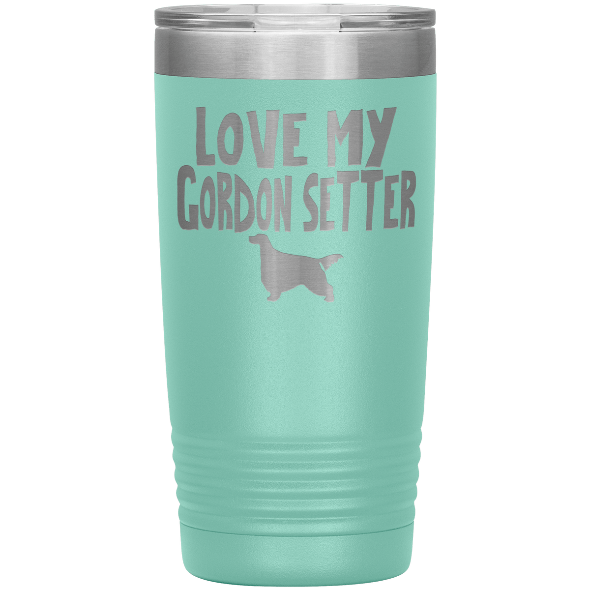 Love My Gordon Setter 20 Oz Vacuum Tumbler Tumblers Teal