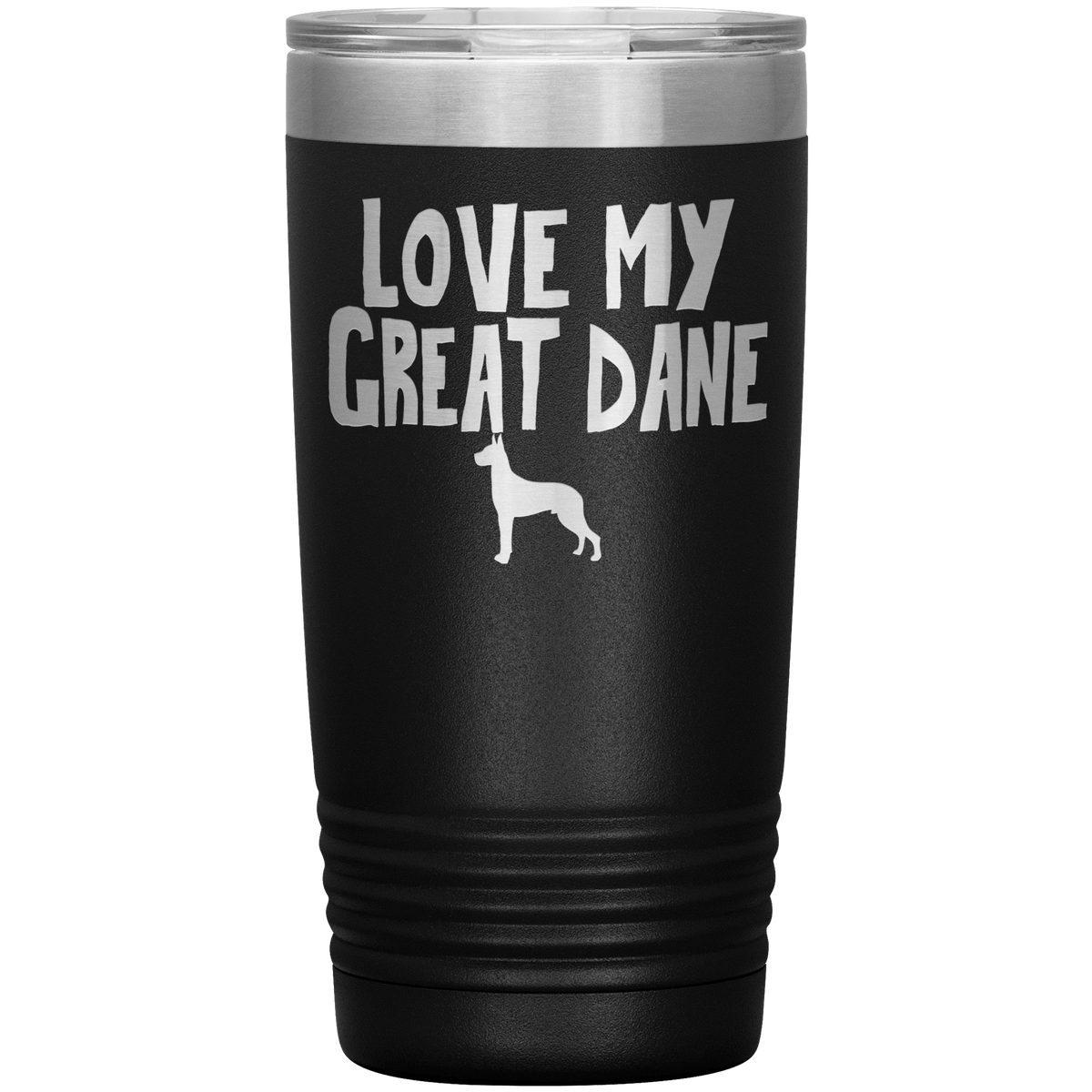 Love My Great Dane 20 Oz Vacuum Tumbler Tumblers Black