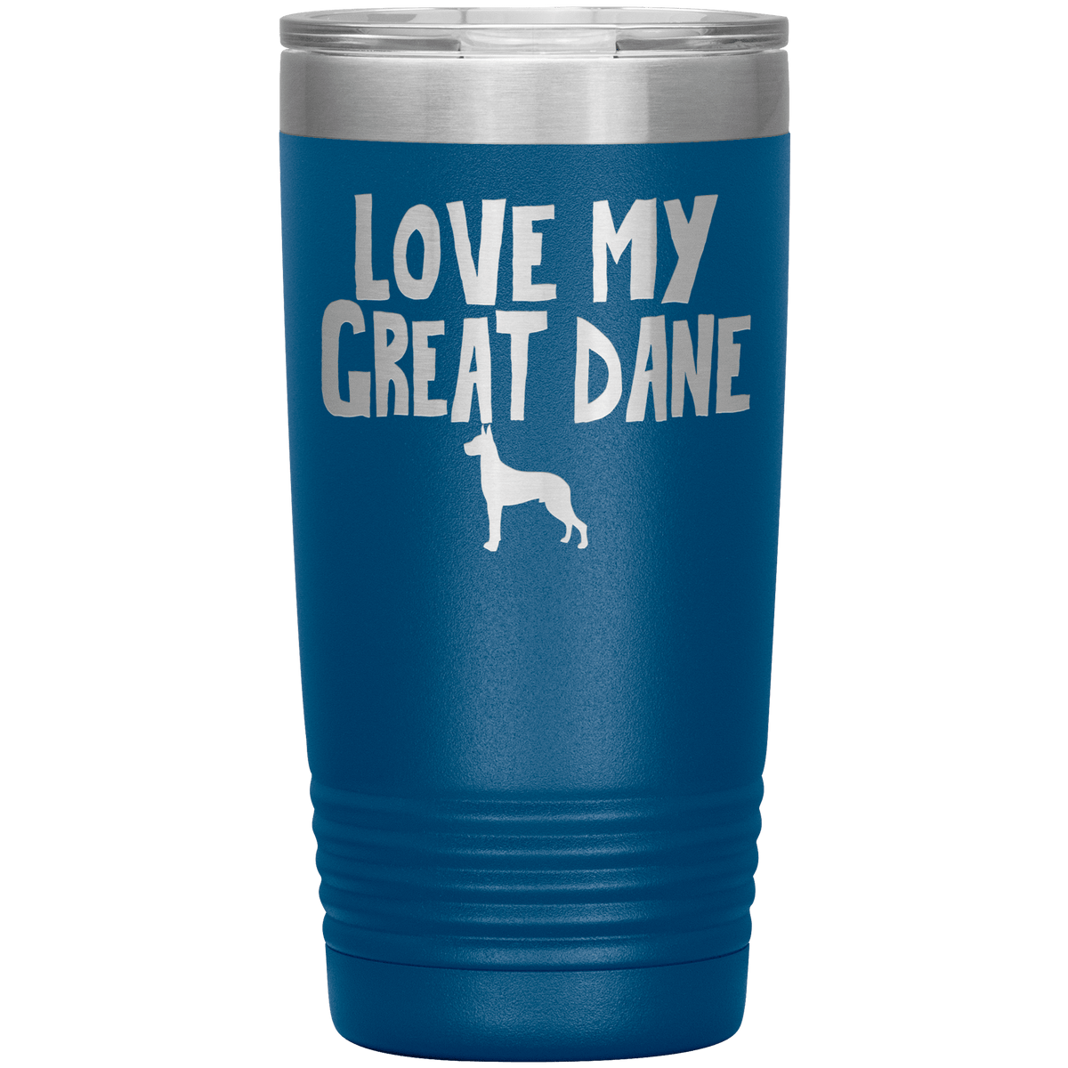 Love My Great Dane 20 Oz Vacuum Tumbler Tumblers Blue
