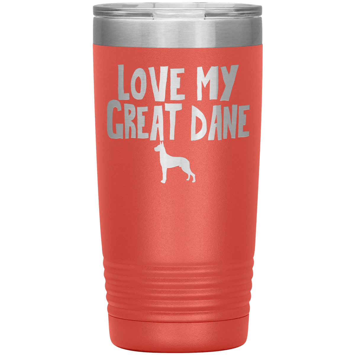 Love My Great Dane 20 Oz Vacuum Tumbler Tumblers Coral