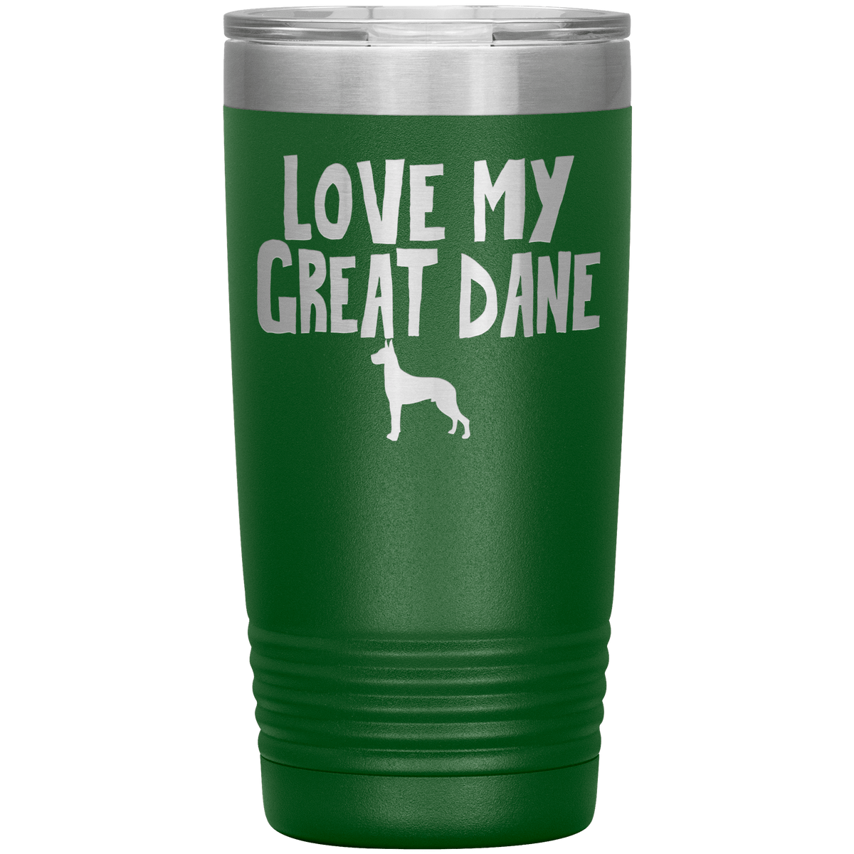 Love My Great Dane 20 Oz Vacuum Tumbler Tumblers Green