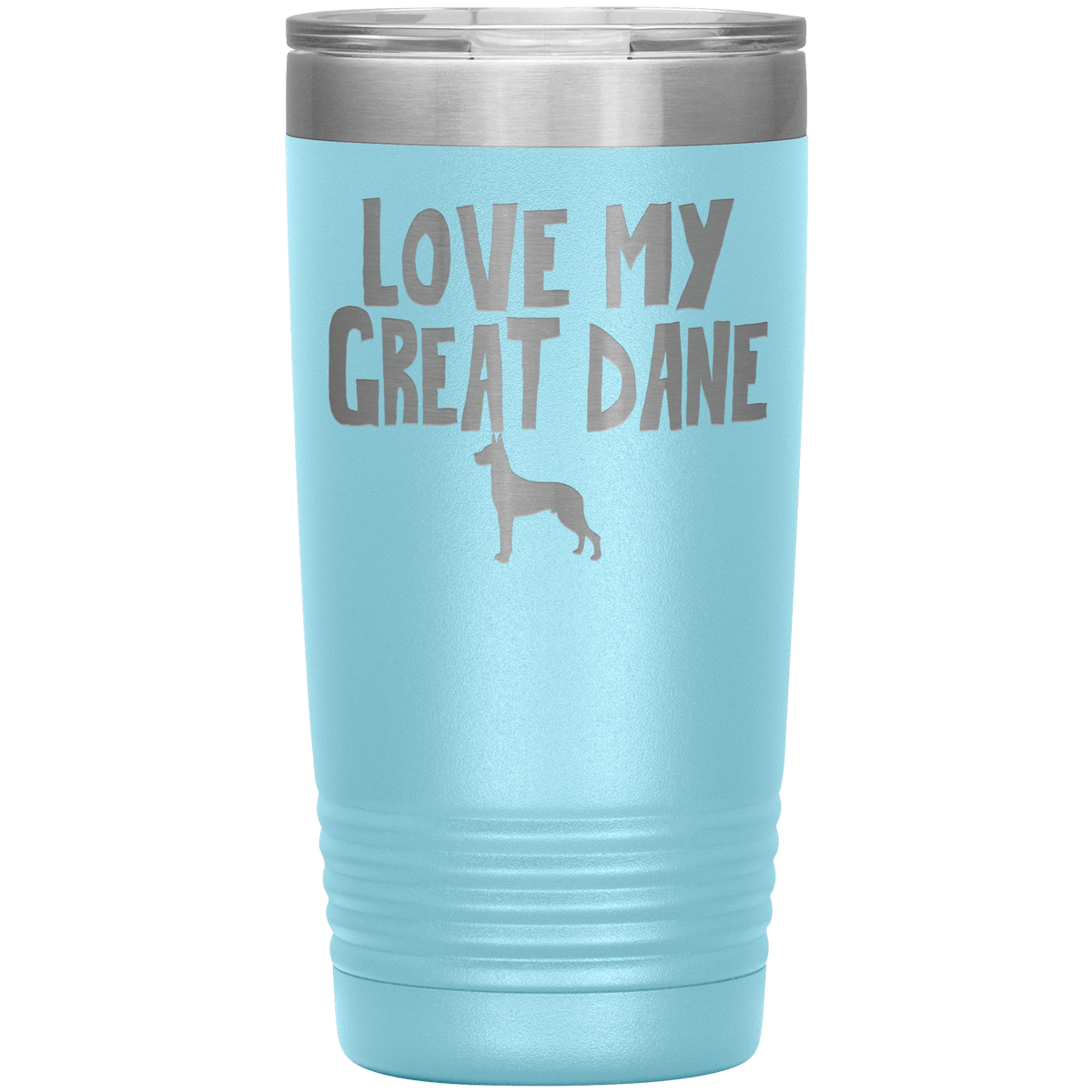 Love My Great Dane 20 Oz Vacuum Tumbler Tumblers Light Blue