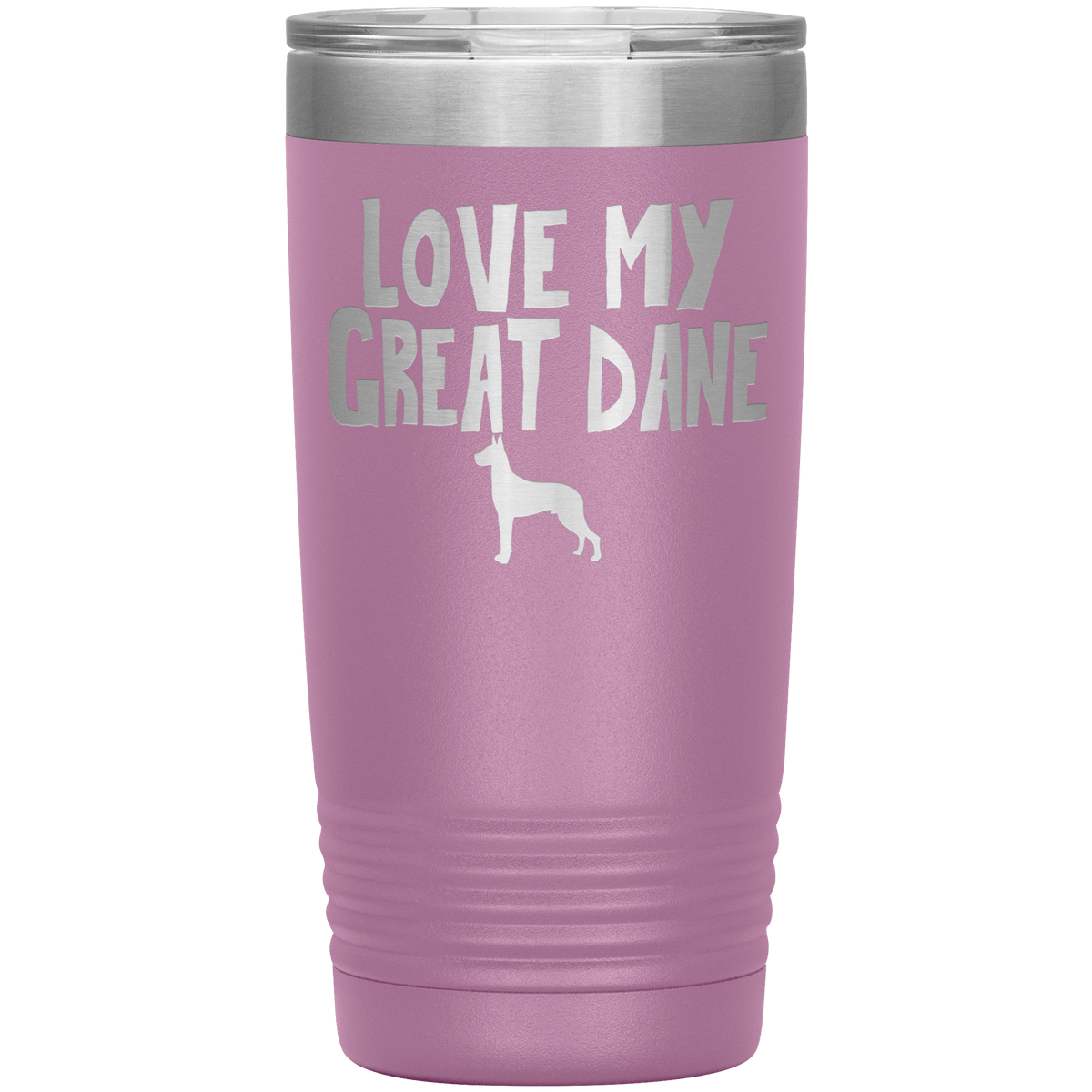 Love My Great Dane 20 Oz Vacuum Tumbler Tumblers Light Purple