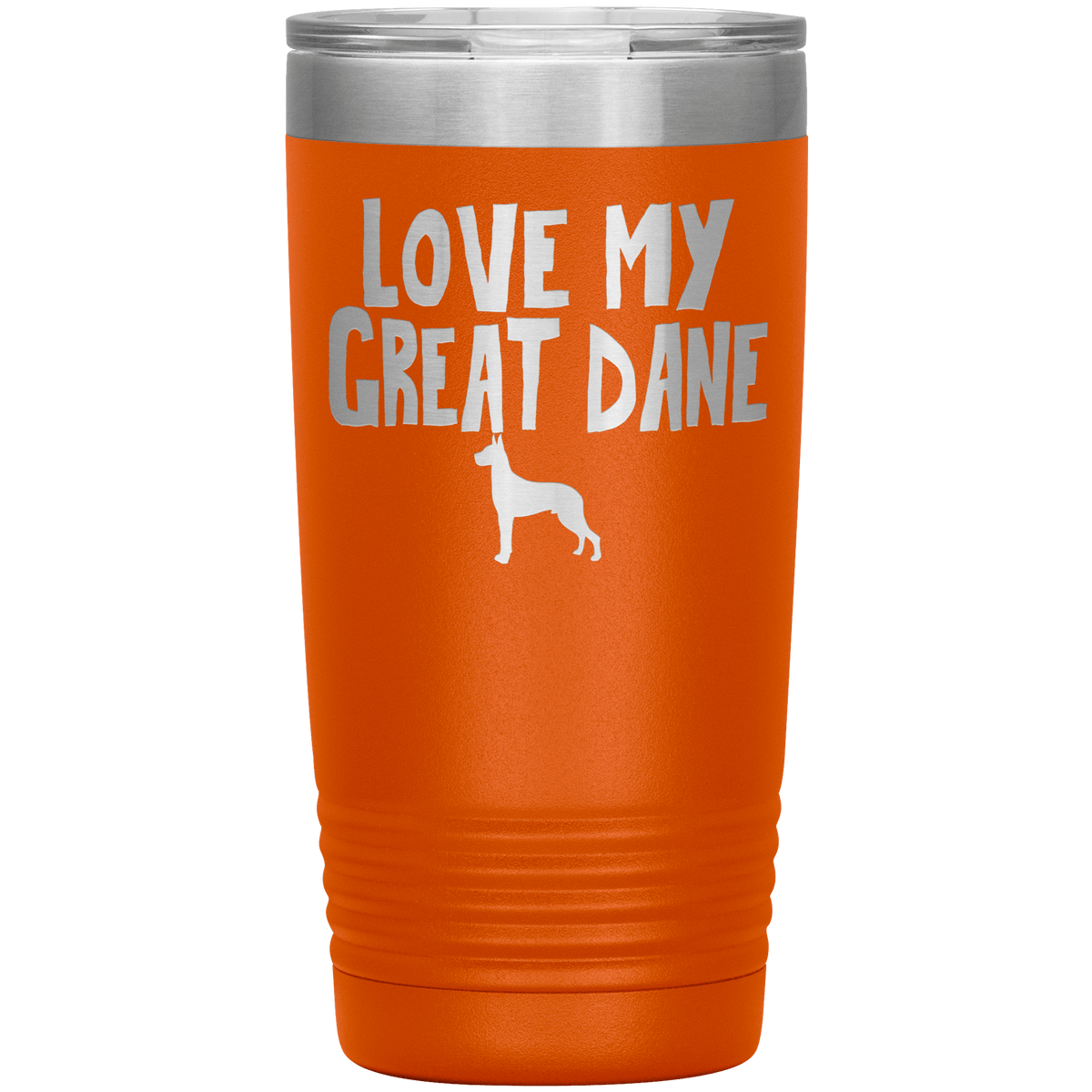 Love My Great Dane 20 Oz Vacuum Tumbler Tumblers Orange