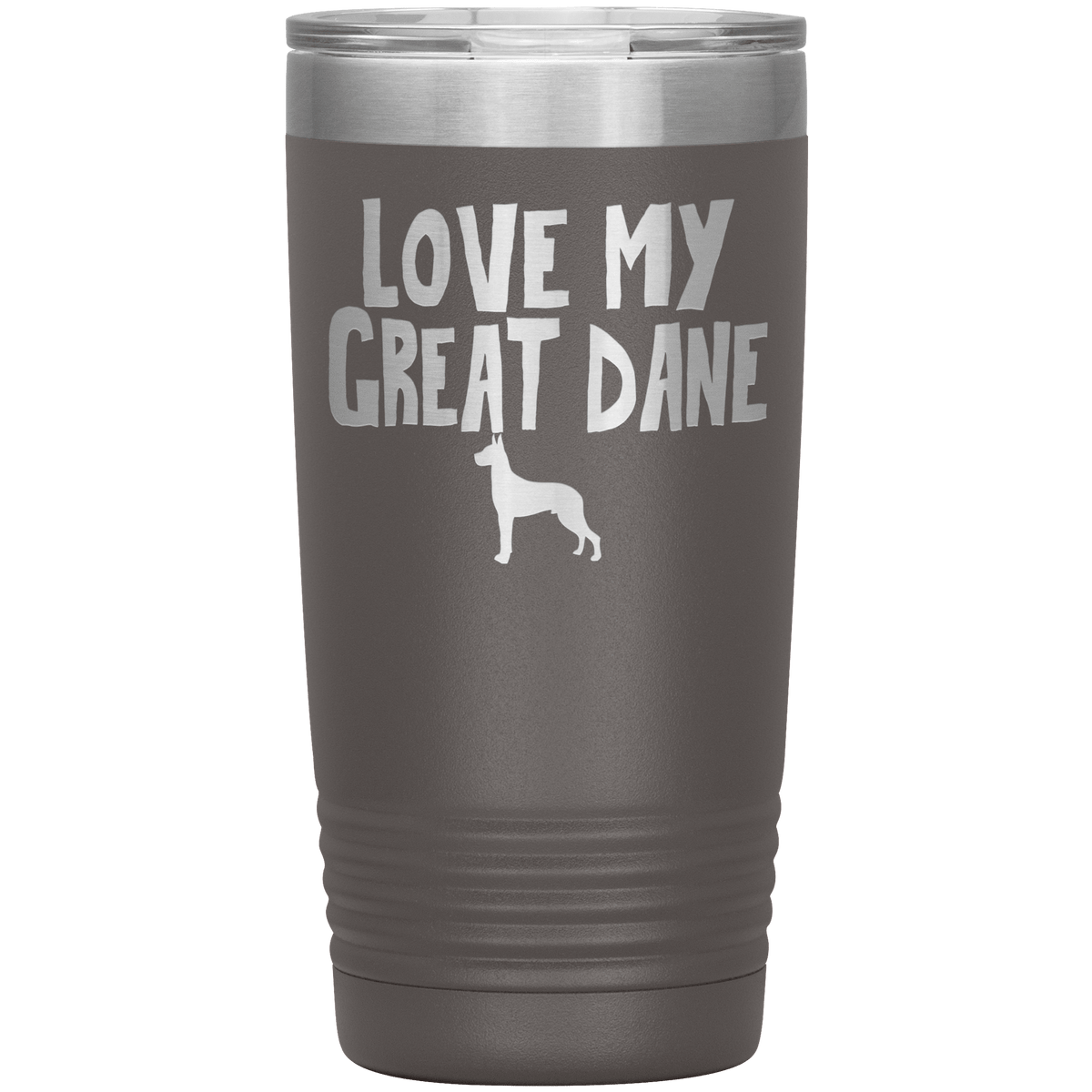 Love My Great Dane 20 Oz Vacuum Tumbler Tumblers Pewter