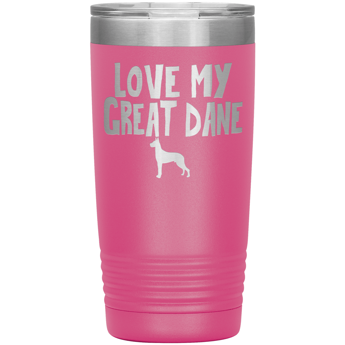 Love My Great Dane 20 Oz Vacuum Tumbler Tumblers Pink