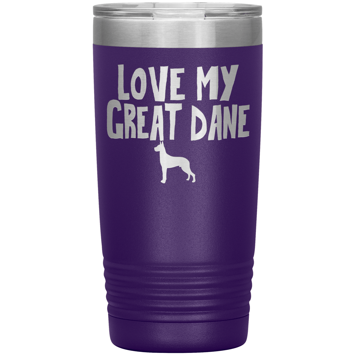 Love My Great Dane 20 Oz Vacuum Tumbler Tumblers Purple