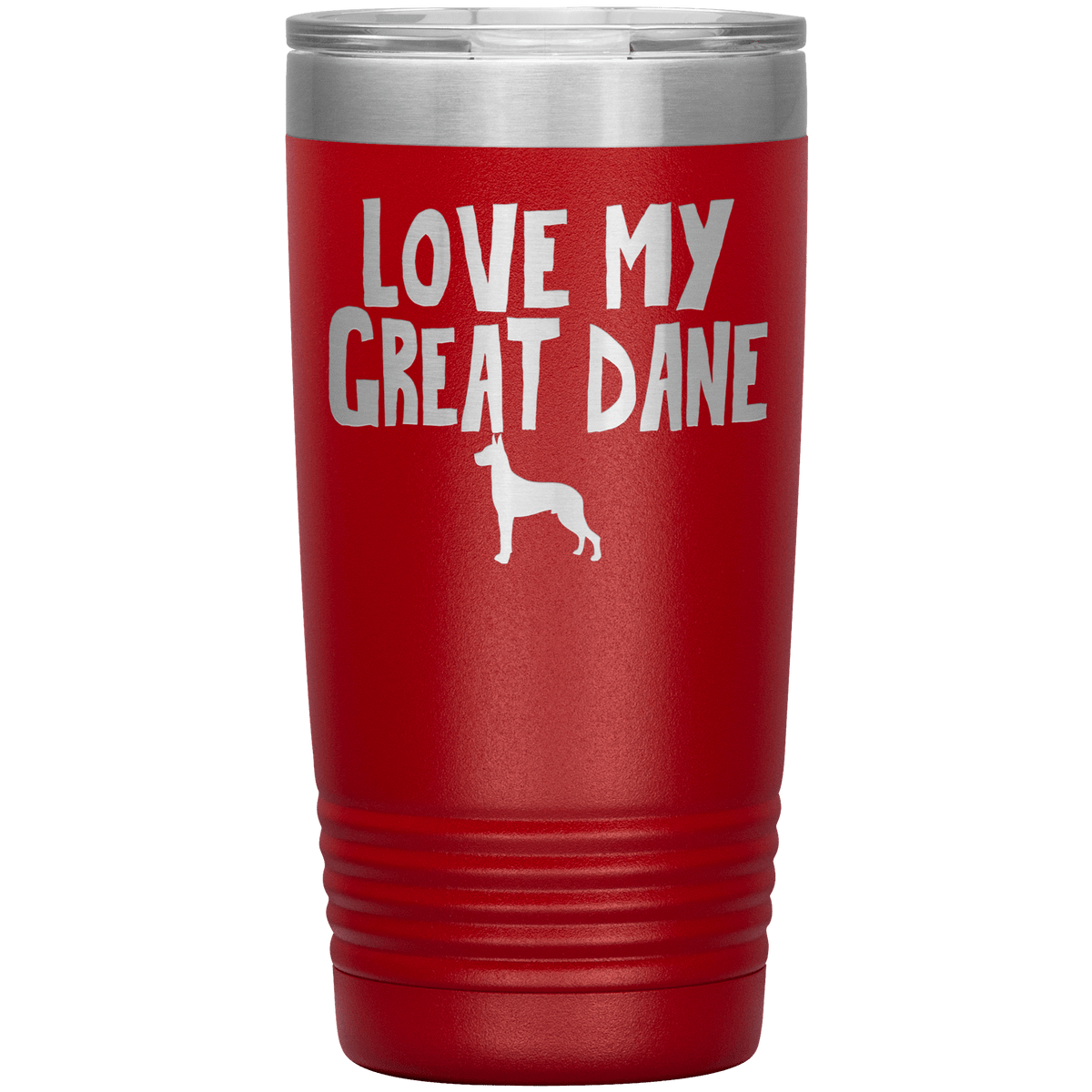 Love My Great Dane 20 Oz Vacuum Tumbler Tumblers Red