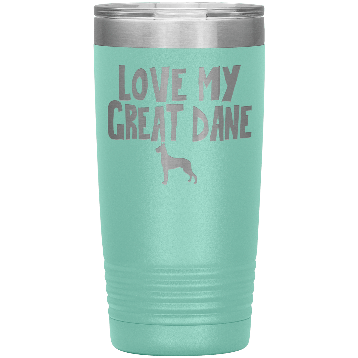 Love My Great Dane 20 Oz Vacuum Tumbler Tumblers Teal