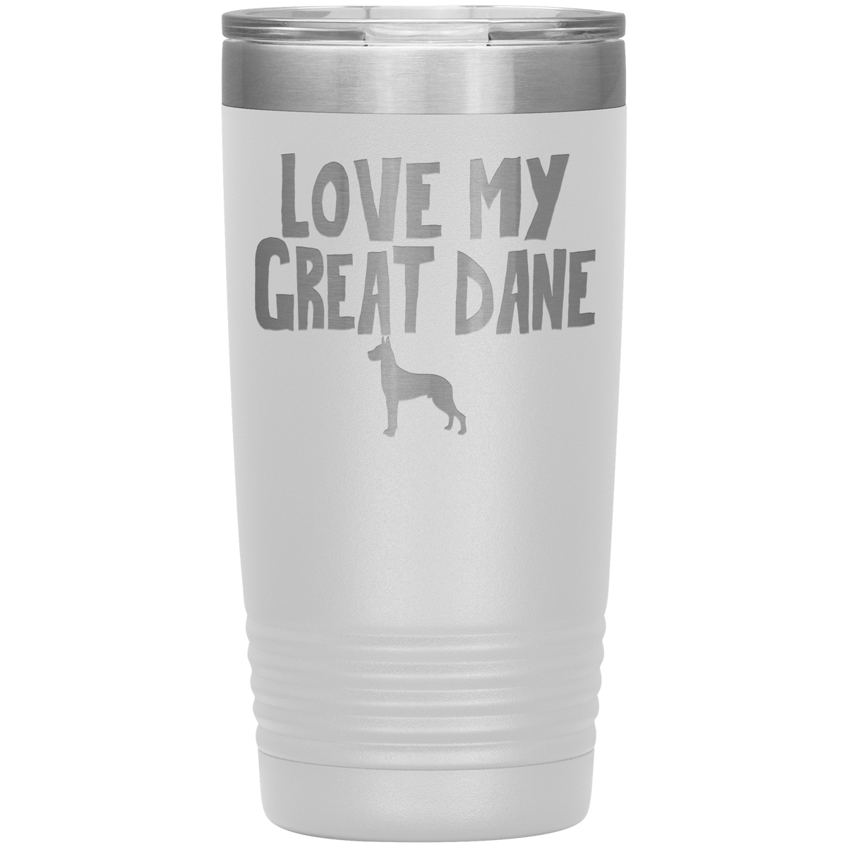 Love My Great Dane 20 Oz Vacuum Tumbler Tumblers White