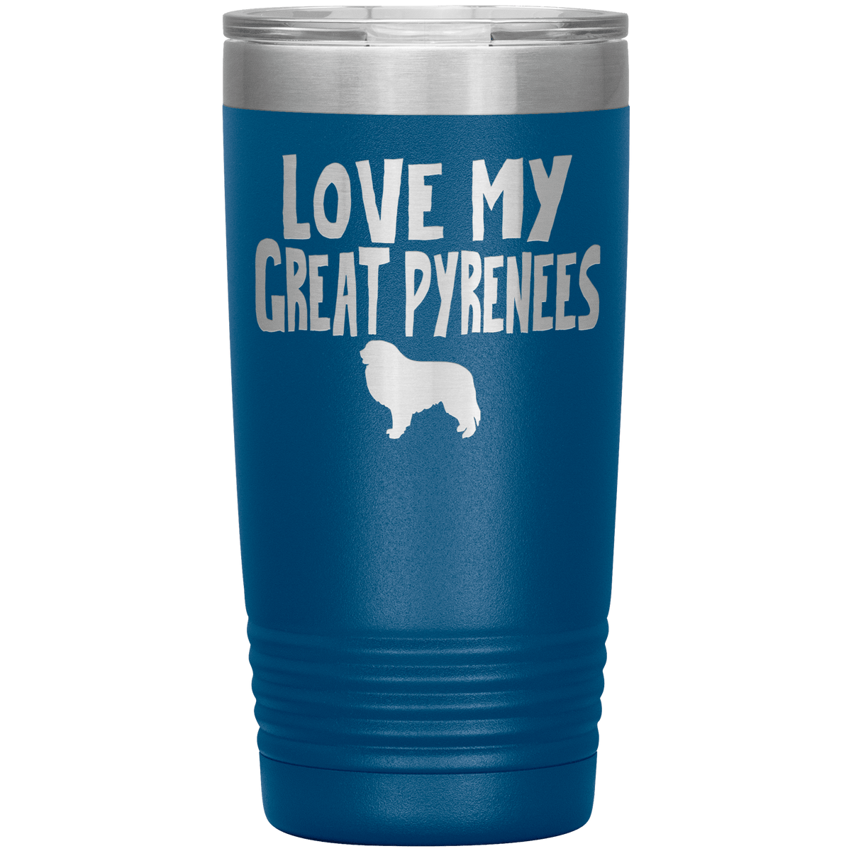 Love My Great Pyrenees 20 Oz Vacuum Tumbler Tumblers Blue