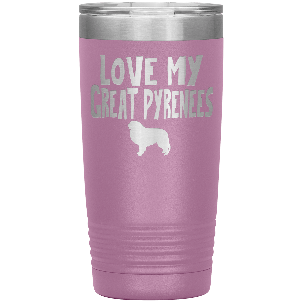 Love My Great Pyrenees 20 Oz Vacuum Tumbler Tumblers Light Purple