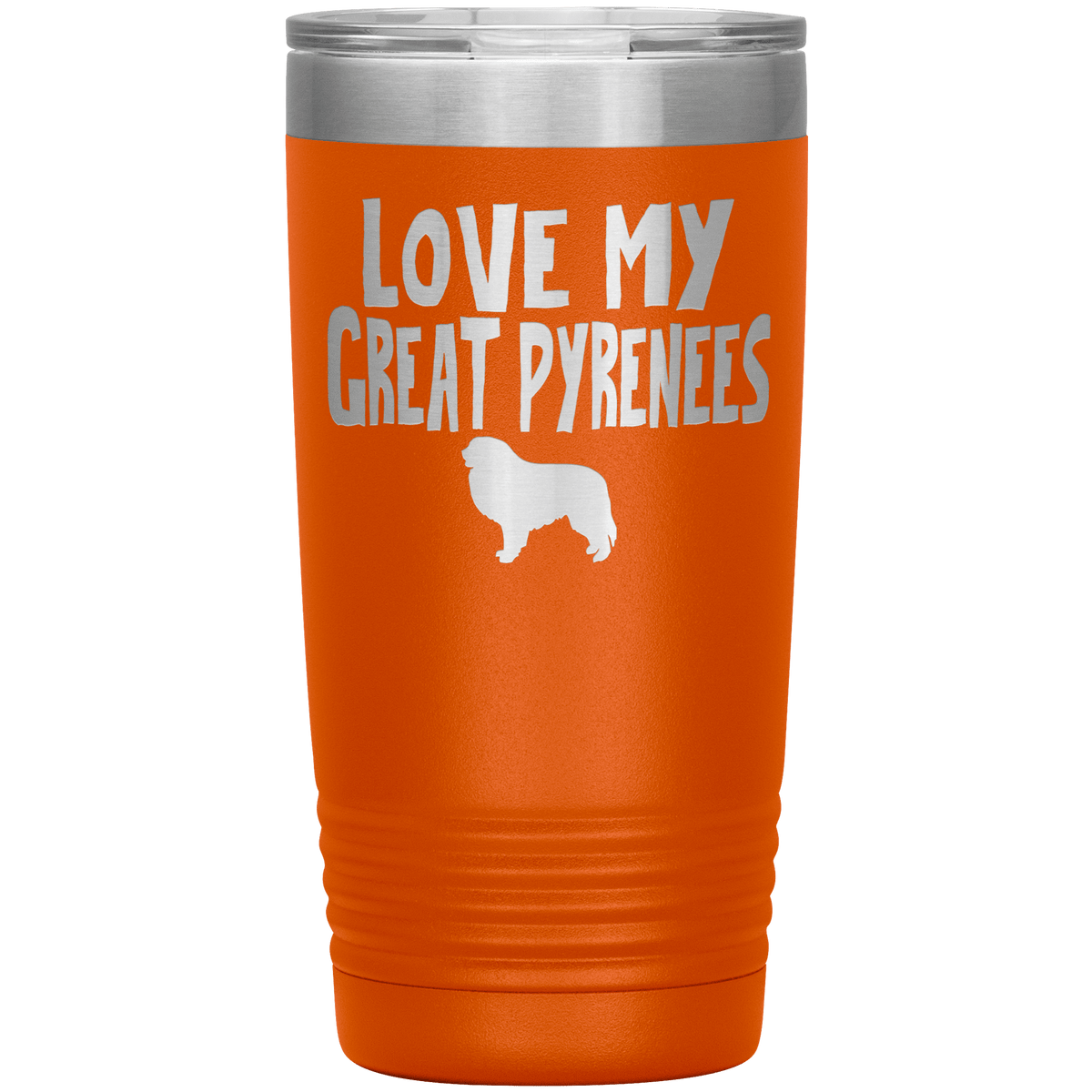 Love My Great Pyrenees 20 Oz Vacuum Tumbler Tumblers Orange