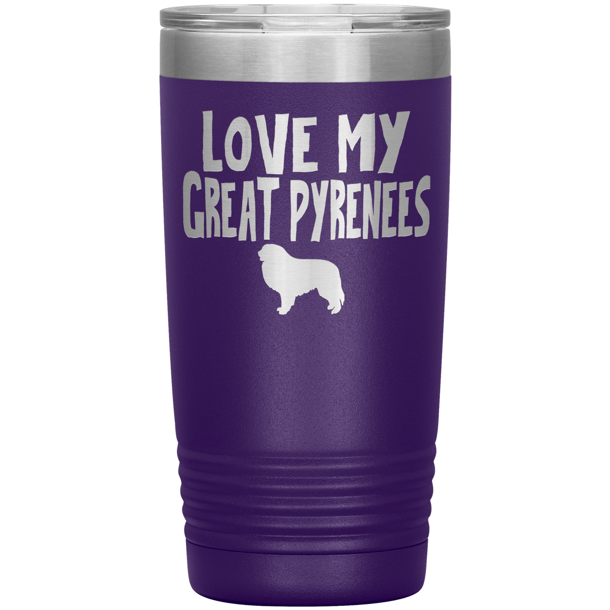 Love My Great Pyrenees 20 Oz Vacuum Tumbler Tumblers Purple
