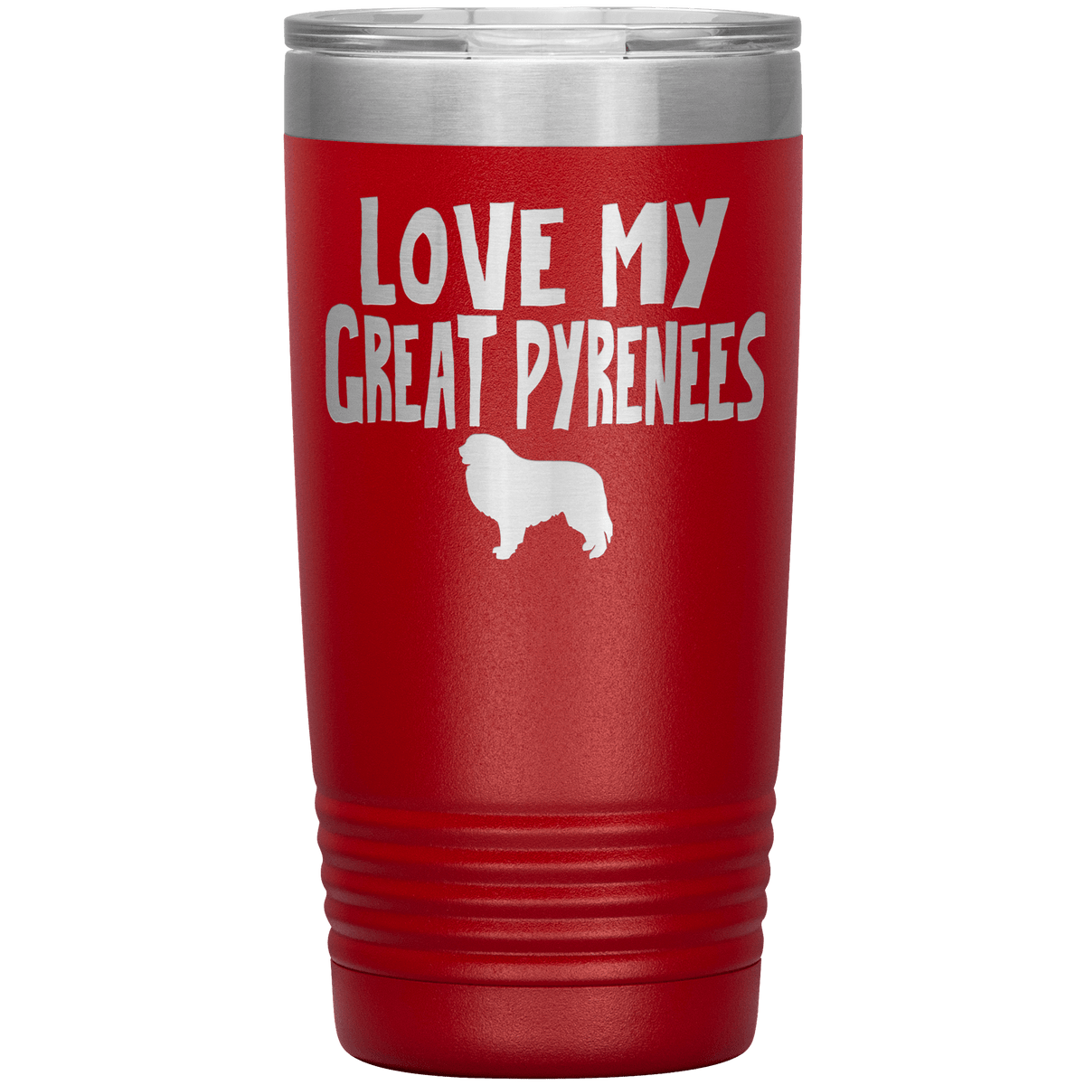 Love My Great Pyrenees 20 Oz Vacuum Tumbler Tumblers Red
