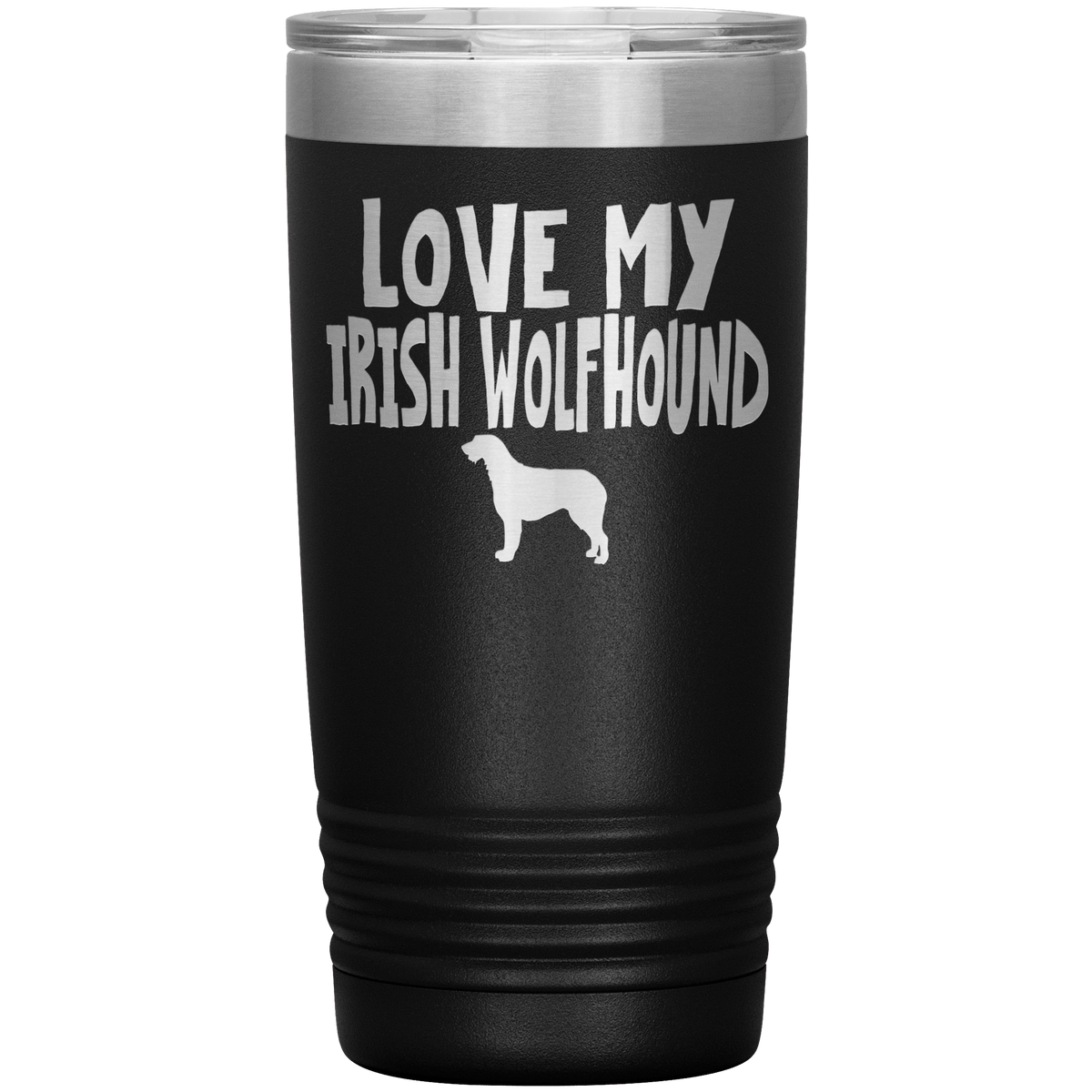 Love My Irish Wolfhound 20 Oz Vacuum Tumbler Tumblers Black